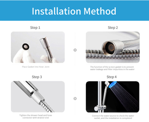 Temperature Control Negative Ionic Filter Spray Shower Sprinkler 3 <strong>Color</strong> <strong>Changing</strong> LED Handheld Showerhead