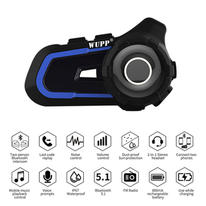Motorcycle Radio Communication Helmet Headset <strong>2</strong> <strong>Way</strong> <strong>Intercom</strong> <strong>System</strong> for Helmet