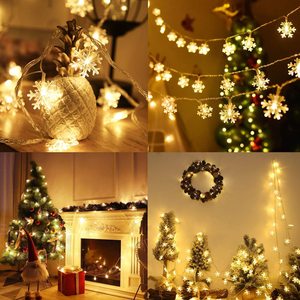 Nuevo diodo LED copo de nieve en forma de cadena de luz anillo de flores luz para adornos de luz de Navidad y decoraciones de Año Nuevo - Product Image 5