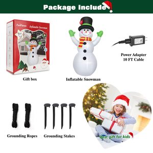 Giáng sinh inflatables khổng lồ Snowman trang trí ngoài trời sáng LED ánh sáng thời tiết cho sân vườn Patio Lawn Đảng Xmas Quà Tặng - Product Image 6