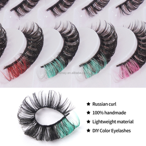 Wholesale Price New Arrival <strong>Lash</strong> with Color Ends Colored 10 Pairs of Thick Curling D Eyelashes Colorful Mink <strong>Lashes</strong> - Product Image 4