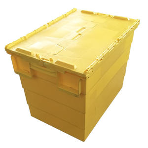 400*300*260 MM Contentor plástico de empilhamento resistente das caixas de transporte com tampas para a água e o alimento