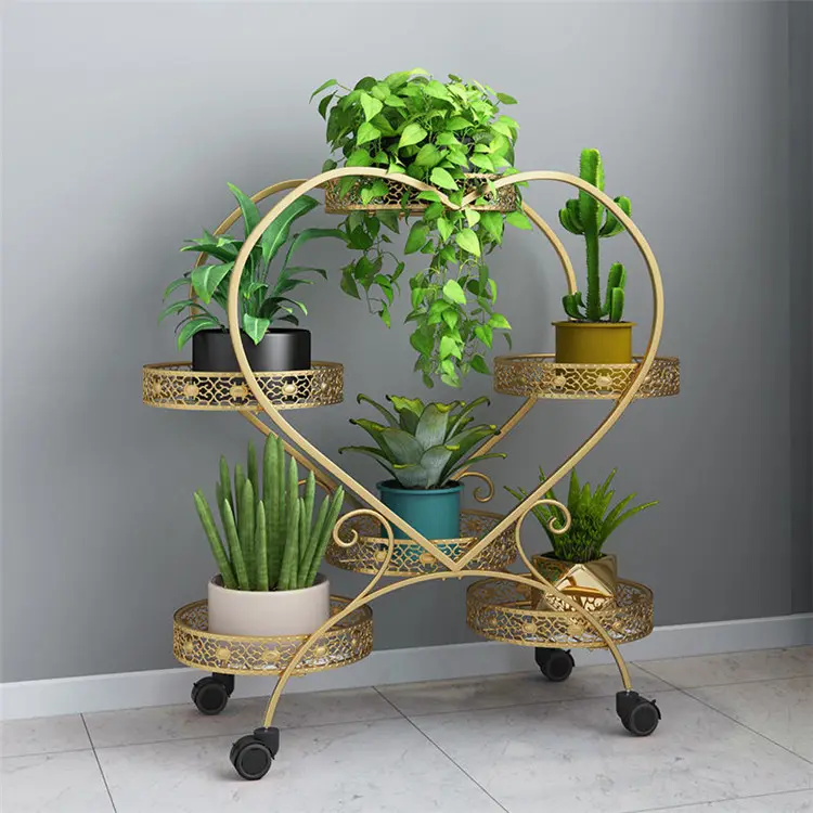 Casa balcone pianta in metallo sta per piante da interno fiori 4 livello 6 in vaso pianta in metallo con ruote per la decorazione della casa