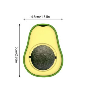 Juguete para gatos en forma de aguacate Lynpet con hierba gatera de plástico autocurativo comestible gatito jugando juguete divertido girado para lamer gatos - Product Image 2