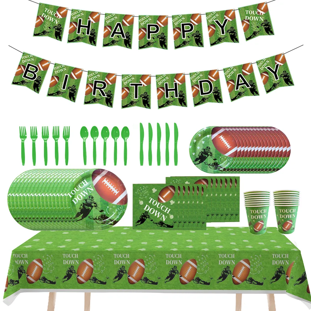 MU, 9 Uds., suministros para fiestas de touchdown de béisbol, accesorio para el día del juego, decoraciones temáticas del Super Bowl, paquete temático deportivo desechable