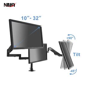 Computer Screen <strong>Monitor</strong> Triple Arms 10&quot;-32&quot; Gas Spring Adjustment 3 <strong>Monitor</strong> Stand Swivel Tilt Rotation <strong>Multiple</strong> <strong>Monitor</strong> Mount - Product Image 4