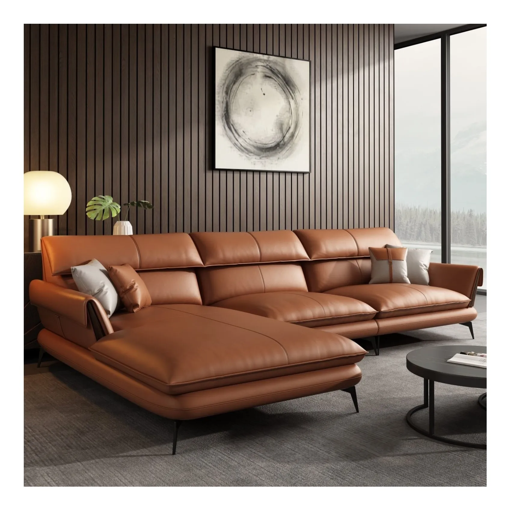Commercio all'ingrosso divano in pelle italiana set di mobili da soggiorno in vera pelle divano moderno a forma di divano mobili