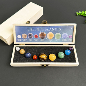 Nine Planets Solar System Bead Planet Stone Sets Healing Crystal Sphere Galaxy Solar System Stone Sphere Set with Box - Product Image 3