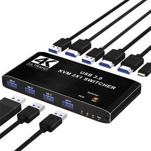 SY USB 3.0 KVM交换机HDMI 2端口支持4K @ 60HZ HDMI USB交换机，适用于2台计算机共享1台显示器和4台USB 3 - Product Image 1