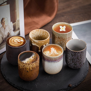 Toptan küçük japon çömlek el yapımı çay bardağı Espresso fincanı 4oz Vintage fırın sır seramik el-boyalı Kungfu çay fincanı - Product Image 1