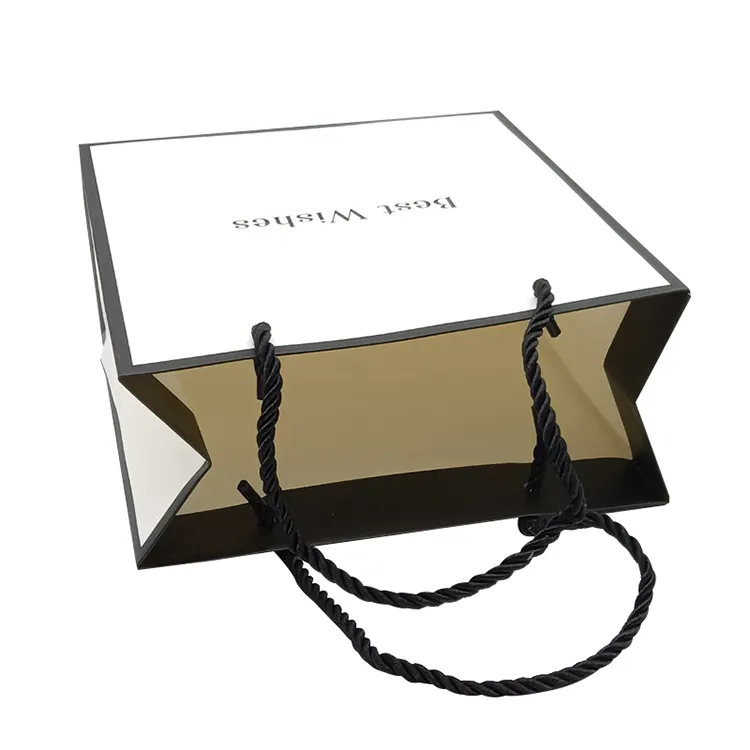 2021 all'ingrosso bianco Shopper trasportare a buon mercato personalizzato Logo torta di lusso piegato sacchetto di carta impermeabile