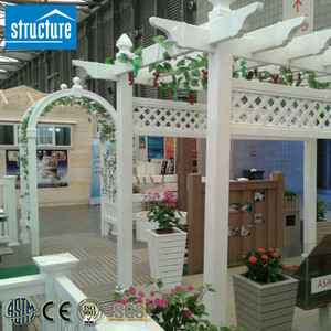 Pérgola de jardín de PVC para exteriores moderna con techo de persiana impermeable madera tratada a presión tipo natural pabellón <span class=keywords><strong>Gazebo</strong></span> y pérgola - Product Image 1