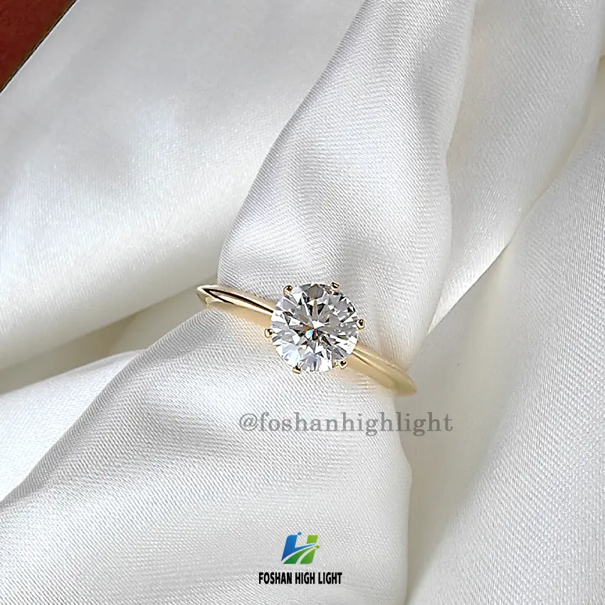 Cincin 2 karat berlian Lab wanita berlian tumbuh cincin emas Lab tumbuh berlian emas cincin