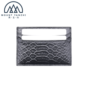 Tarjetero de piel auténtica con diseño de pitón de lujo y logotipo personalizado, tarjetero de piel con diseño de serpiente unisex - Product Image 1