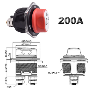 50A 100A <strong>200A</strong> 300A Car Master Battery Disconnect Power Cut Off <strong>Isolator</strong> <strong>Switch</strong> Lockable 24V 12V <strong>DC</strong> Rotary Selector Kill <strong>Switch</strong>