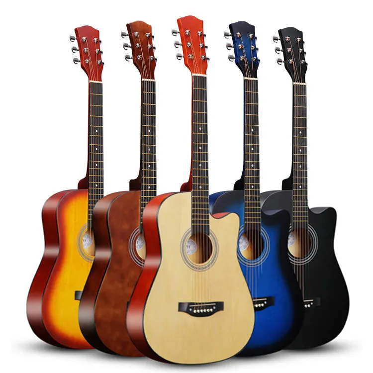 Großhandel Hochwertige 38 Zoll Cutaway OEM Service Full Size Akustik gitarre für Anfänger Erwachsene Kind