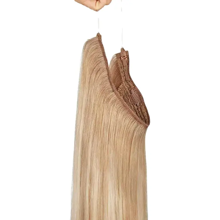 Halo Hair Extensions capelli umani 100% Remy Virgin Human Ombre Color corda regolabile per le donne