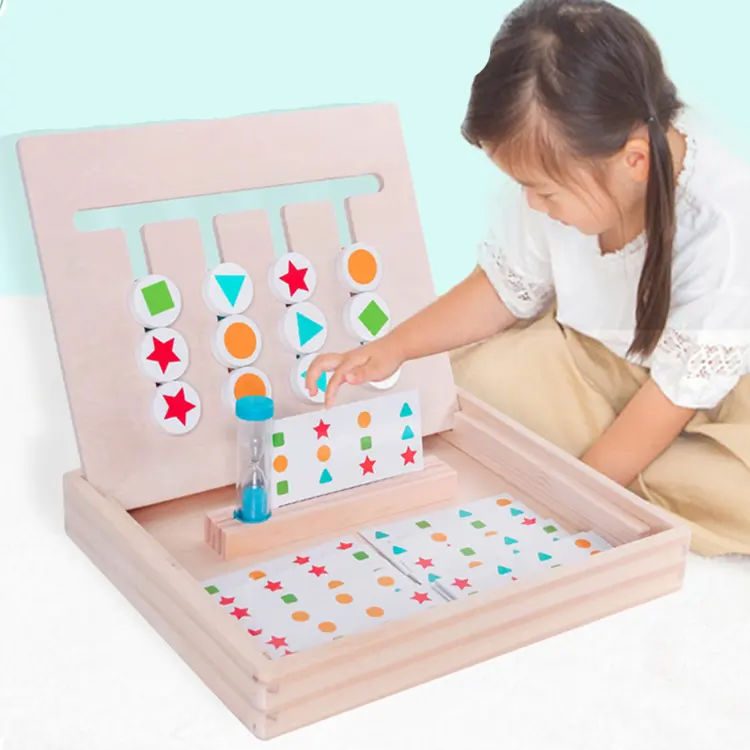 Montessori Learning Educational Toys Teaching Aids wooden shape color matching game children party logic game toy