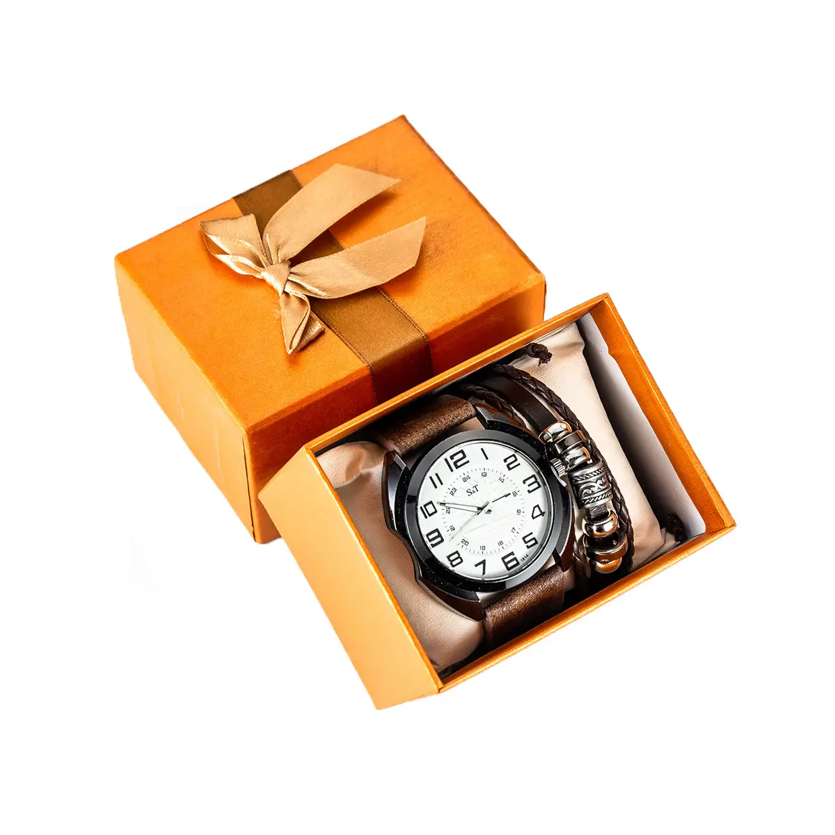 Подарочная коробка, набор часов и браслетов, Мужской подарочный набор, подарок на день рождения для мужчин