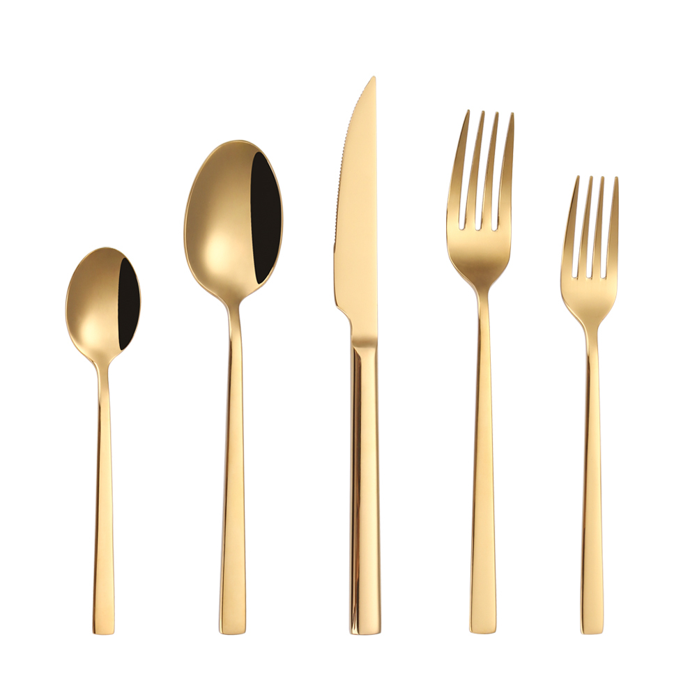 5 pezzi specchio oro (forchetta per insalata) (B)