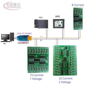 mini 8CH 4-20MA 0-20MA <strong>MODBUS</strong> <strong>RTU</strong> RS485 Current <strong>Analog</strong> <strong>Input</strong> Collector Module For Temperature sensor Motion detector - Product Image 2