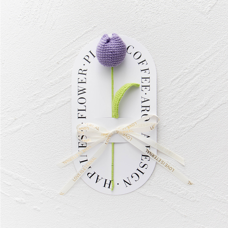Fat tulip-light purple-free transparent handbag