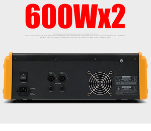 GAX-PM8 Green Audio <strong>Pro</strong> <strong>Mixer</strong> 8-Channel 600W Powered Metal <strong>Mixer</strong> With MP3 Feature Yellow Console <strong>Mixer</strong> - Product Image 4