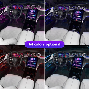 Araba LED iç şerit ışıkları renkli RGB ortam aydınlatma kitleri 64 renk 5 in 1 ile 6m Fiber led ışık tasarım - Product Image 3