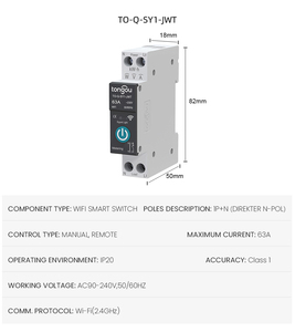 Para TONGOU 1P Smart Wifi Disyuntor Tuya Función de medidor eléctrico para uso doméstico Disyuntor inteligente multifunción en miniatura - Product Image 4