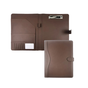 卸売A5ノートブックポートフォリオ本革Padfolioカスタムロゴ付きPVCレーザー可能レザーレットフォルダードキュメント用 - Product Image 1