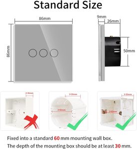 Tuya akıllı elektrik anahtarı için ev akıllı kablosuz uzaktan kumanda Alexa ses AC110V-240V IP66 seviye dokunmatik Panel Max 10A 250V - Product Image 6