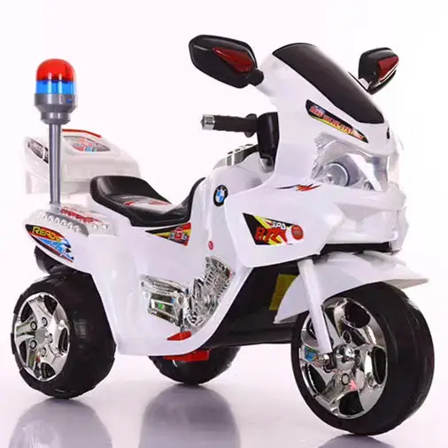 Giocattoli per bambini economici all'ingrosso motociclette da pattuglia della polizia a tre ruote con luci i bambini viaggiano su giocattoli auto per bambini