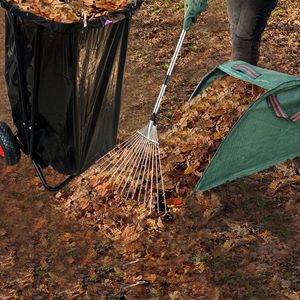 Jh-mech cỏ ngoài trời lá Túi chủ với lá máng kim loại 39 gallon dây rút túi rác di động chủ - Product Image 4