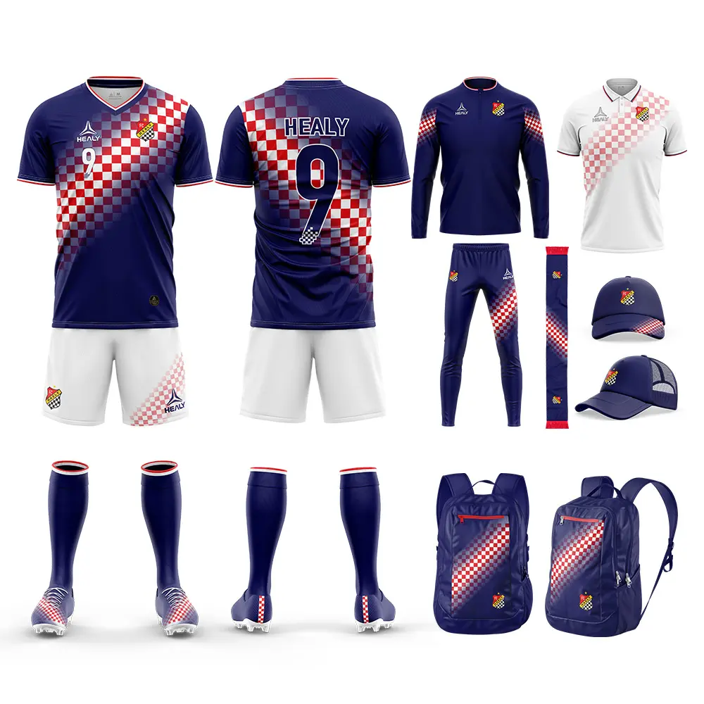 Hochwertige Fußball-Kits Komplettsatz Fußball-Kit Jugend individuelles Fußballtrikot 2023-2024 schnell trocknendes Fußballtrikot Herren Fußballbekleidung