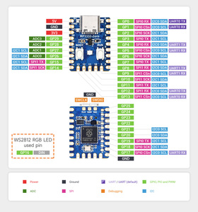 RP2350-Zero scheda di sviluppo del microcontrollore lampone Pi con Mini scheda di sviluppo Waveshare basata su Raspberry Pi Dual-core
