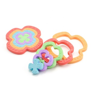 Toptan komik silikon bebek banyo diş kaşıyıcı oyuncak seti çok kolay öğrenme renk bulmaca blokları ve yuvalama oyuncak çocuklar için yemek - Product Image 4