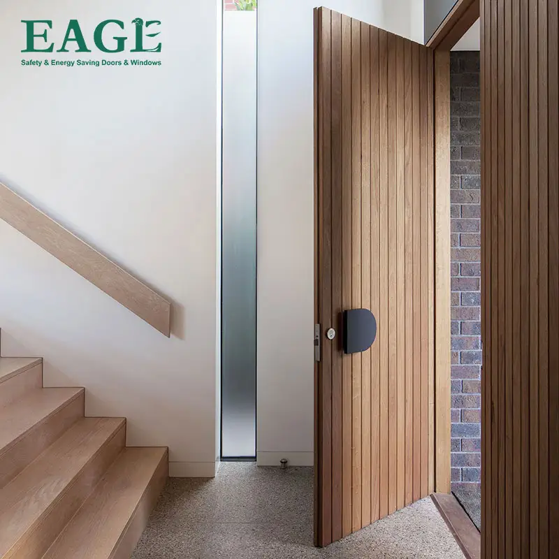 Puertas de madera maciza modernas de lujo para habitación de hotel, puerta de madera sólida de roble