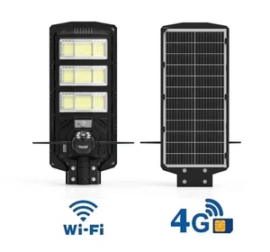 300W telecamera di sicurezza Wifi luce stradale integrata supporta la chat vocale PIR sensore di movimento IP65 cortile luce solare - Product Image 2