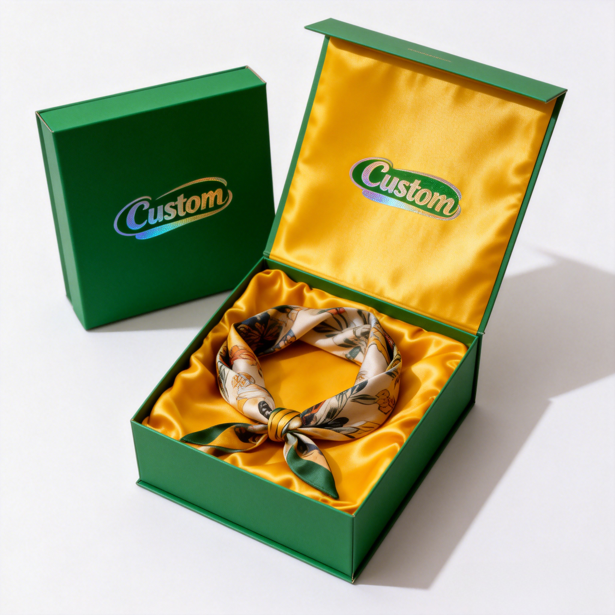 Magnetic flip cover box with silk lining