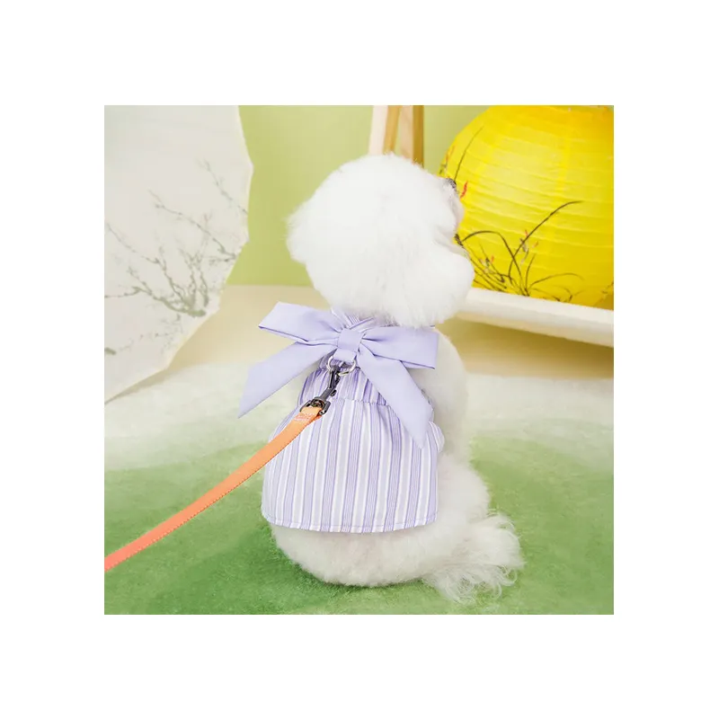 Wholesale Summer Beautiful Bowknot Cute Thin Dog Skirt Comfortable Breathable Small Dog Cat Pet Dress