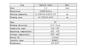 2,3 Zoll 320*240 TFT-Bildschirm MCU SPI-Schnitts telle ILI9342C Kleiner LCD-Bildschirm TFT LCD-Anzeige modul - Product Image 6