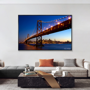 Led aydınlatma ile ahşap çatkı duvar sanat tuval resim dekorasyon için ışık kapalı modern özel tasarım sanat için tuval üzerine baskı - Product Image 2