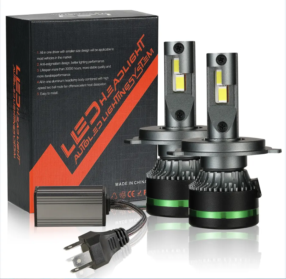 M8 30000 lm haute puissance 120W H4 lampe à LED tube de cuivre unique lumières LED pour voiture ampoule de phare LED 6000K