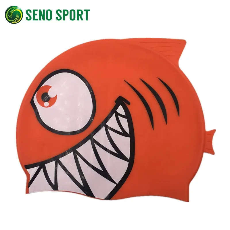 Water Proof Silicone Cartoon Swimming Caps