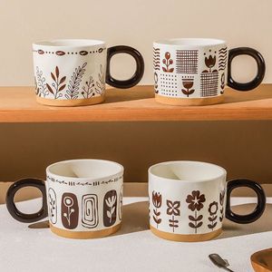 การพิมพ์มือที่ใช้ทุกวัน เพลิดเพลินไปกับเวลากาแฟ แก้วกาแฟคลาสสิก เซรามิกสําหรับการพิมพ์ แก้วกาแฟสีทึบสร้างสรรค์ - Product Image 4
