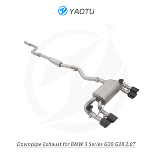YT Edelstahl Mid-Rear Schall dämpfer (Dual Quad-Exit) für den neuen BMW 3er <span class=keywords><strong>G20</strong></span> G28 2.0T (China VI B) - Product Image 2