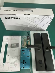 Alüminyum kapı için emniyet akıllı kilit elektrikli dijital büyük kapısı parmak baskı manuel anahtar akıllı kapı kilidi - Product Image 4
