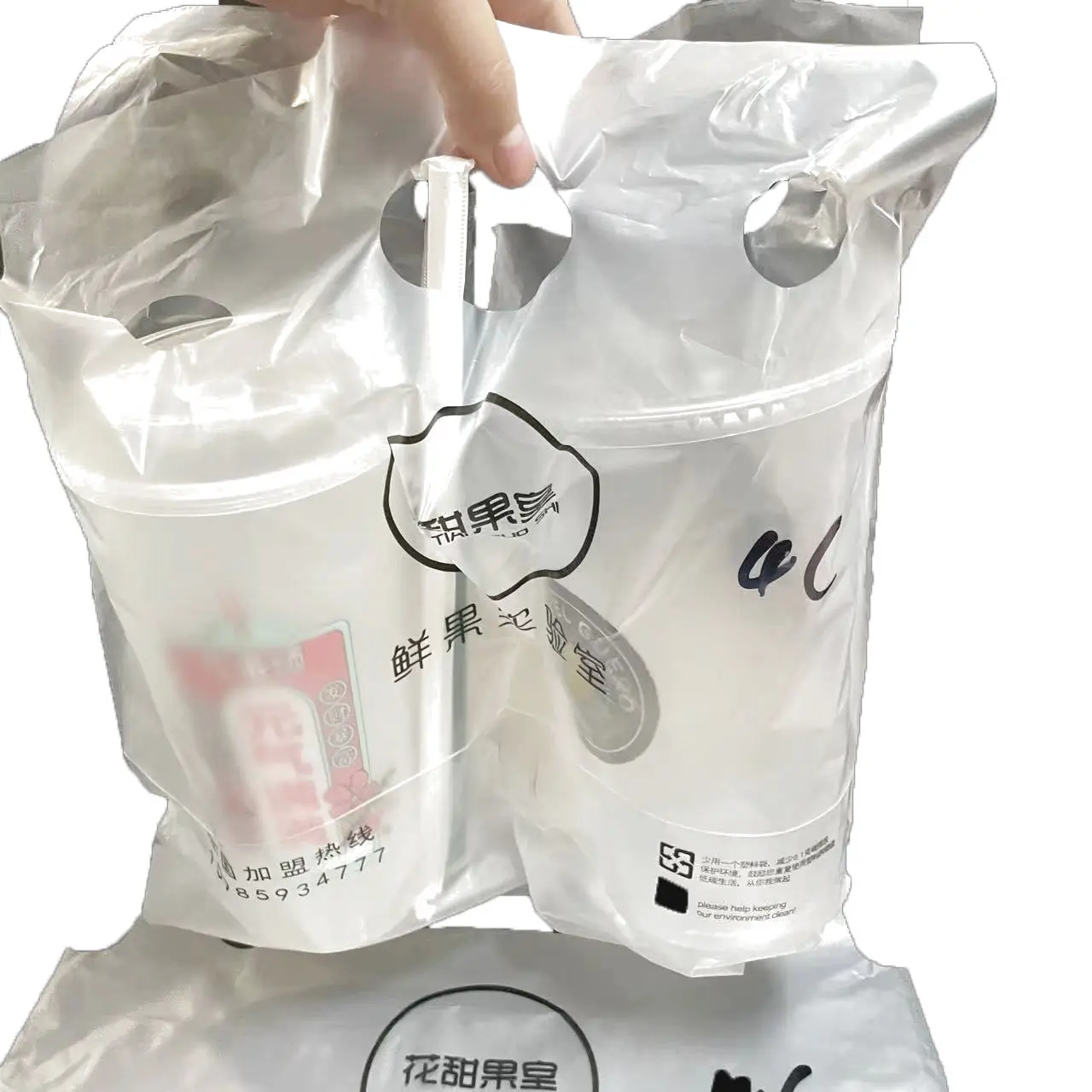 Sp2368 कस्टमाइज्ड प्रिंट पेय प्लास्टिक बैग कॉफी टेवे प्लास्टिक बैग दूध चाय प्लास्टिक बैग