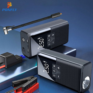 PONFLY 1000A 12 В, автомобильный стартер с накачивающим устройством для шин, аккумуляторная батарея, усилитель 150 фунтов на квадратный дюйм, автомобильный воздушный насос, компрессор - Product Image 3