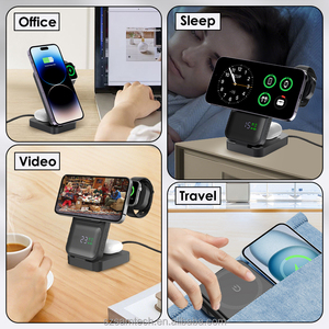 闹钟15W 3合1快速无线充电站ABS磁性支架方便便携式电源 - Product Image 3